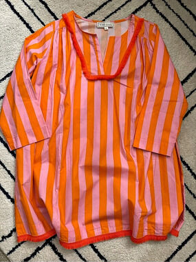Toss Designs Tunic Dress- Cabana Stripe Cabana Stripe Pink & Orange Striped